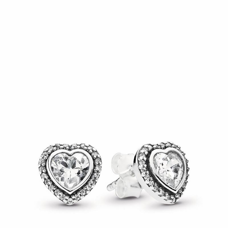 Pandora Australia Sparkling Love Stud Earrings - Sterling Silver | FMNKUG018